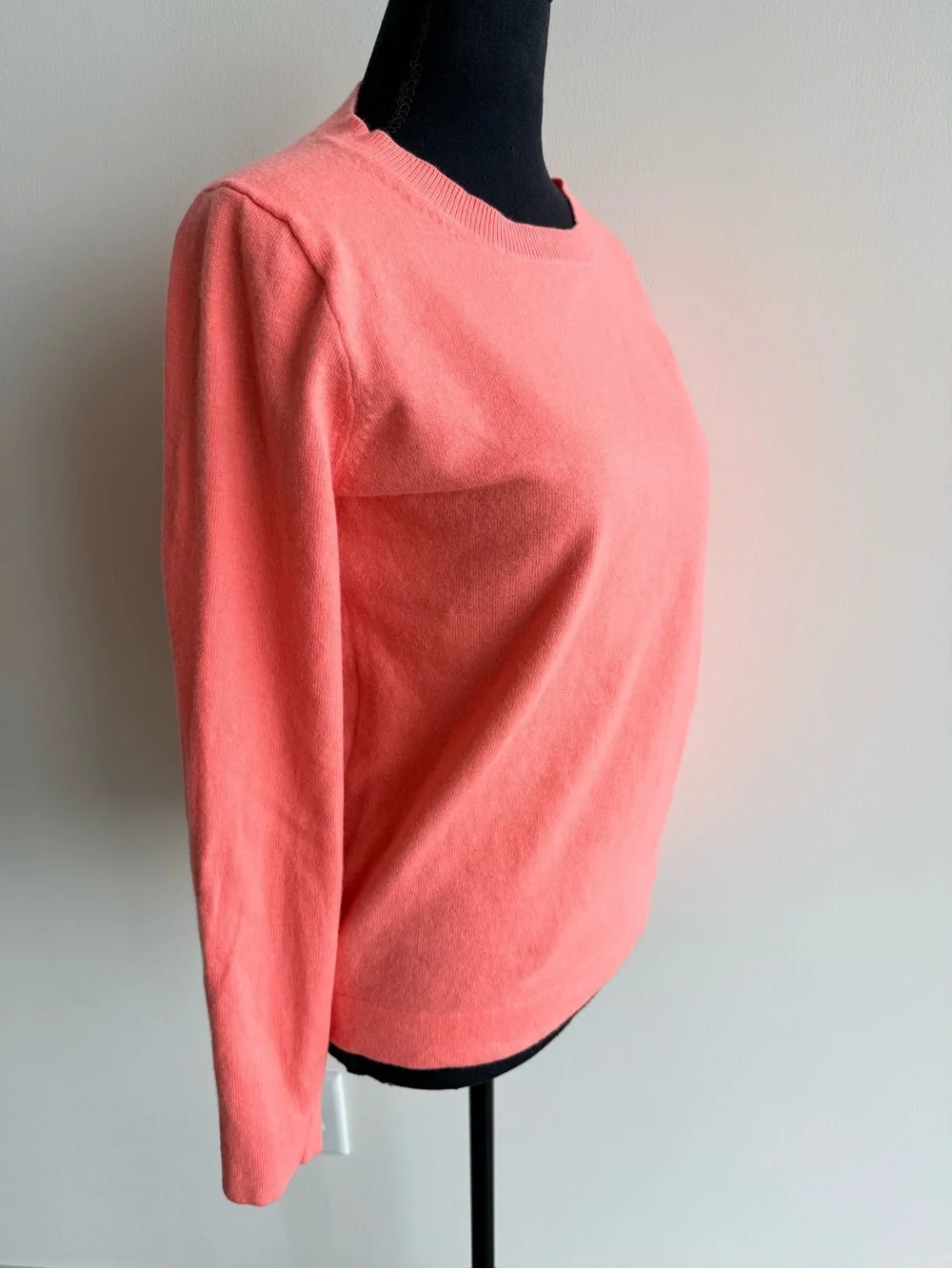 J.Crew Wool Blend Crew Neck Sweater Coral Peach Pink Long Sleeve